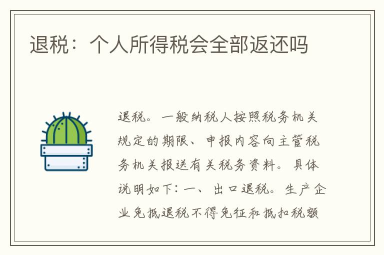 退稅：個(gè)人所得稅會(huì)全部返還嗎