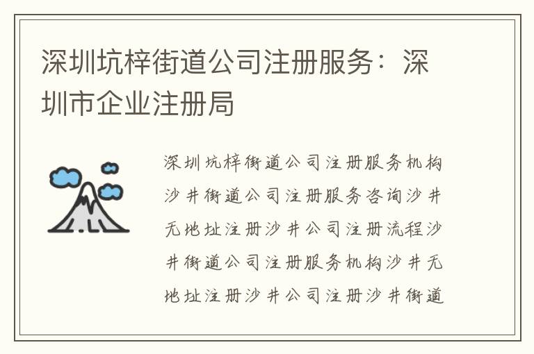 深圳坑梓街道公司注冊(cè)服務(wù)：深圳市企業(yè)注冊(cè)局