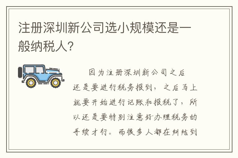 注冊深圳新公司選小規(guī)模還是一般納稅人？