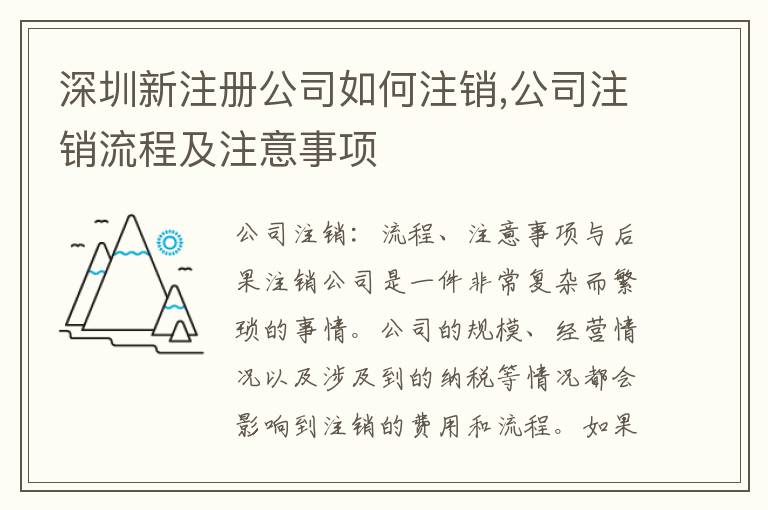 深圳新注冊(cè)公司如何注銷(xiāo),公司注銷(xiāo)流程及注意事項(xiàng)