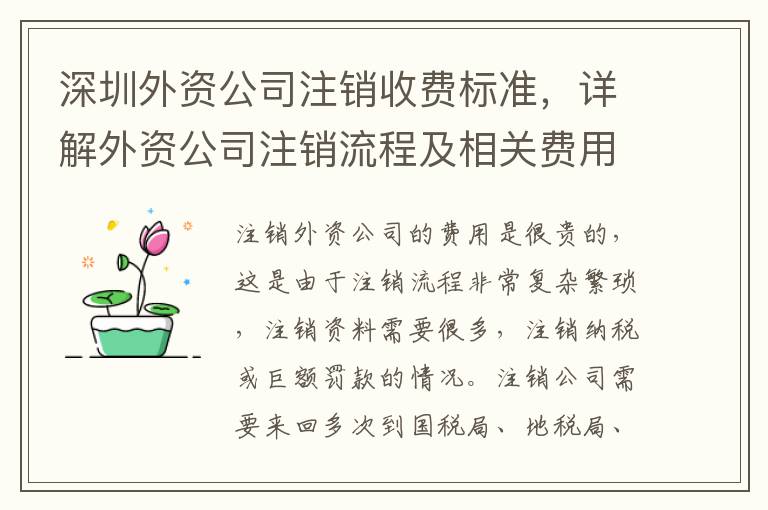 深圳外資公司注銷收費標準，詳解外資公司注銷流程及相關費用