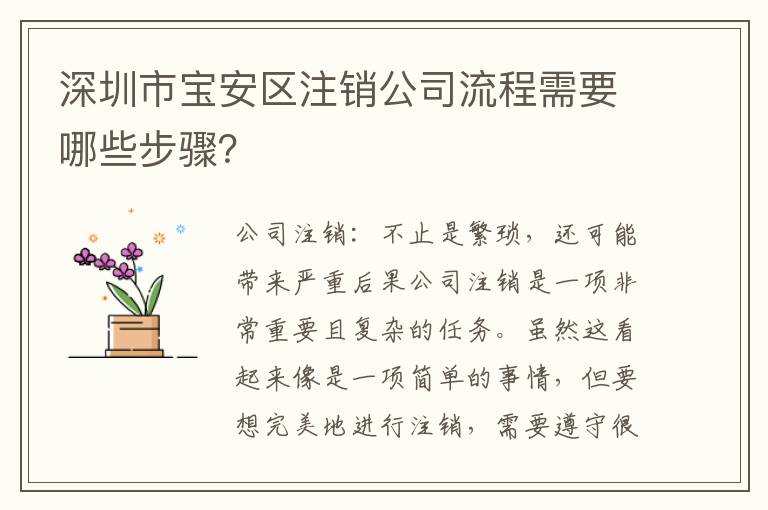 深圳市寶安區(qū)注銷公司流程需要哪些步驟？