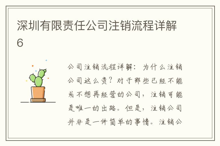深圳有限責(zé)任公司注銷流程詳解6