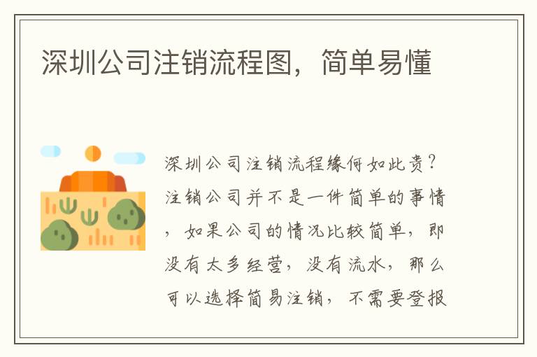 深圳公司注銷流程圖，簡單易懂
