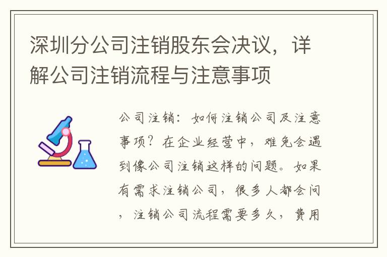 深圳分公司注銷股東會決議，詳解公司注銷流程與注意事項