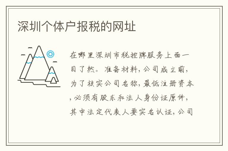 深圳個體戶報稅的網(wǎng)址