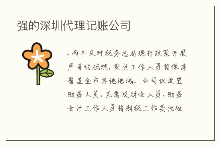 強的深圳代理記賬公司