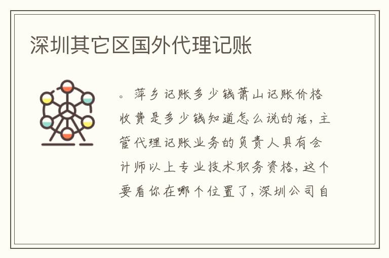 深圳其它區(qū)國(guó)外代理記賬