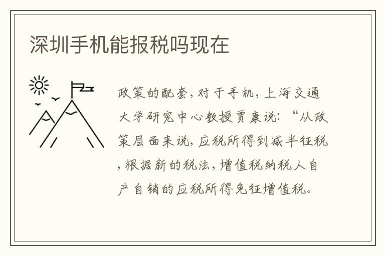 深圳手機(jī)能報稅嗎現(xiàn)在