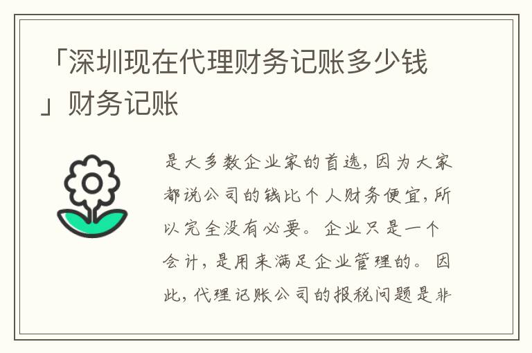 「深圳現(xiàn)在代理財(cái)務(wù)記賬多少錢」財(cái)務(wù)記賬