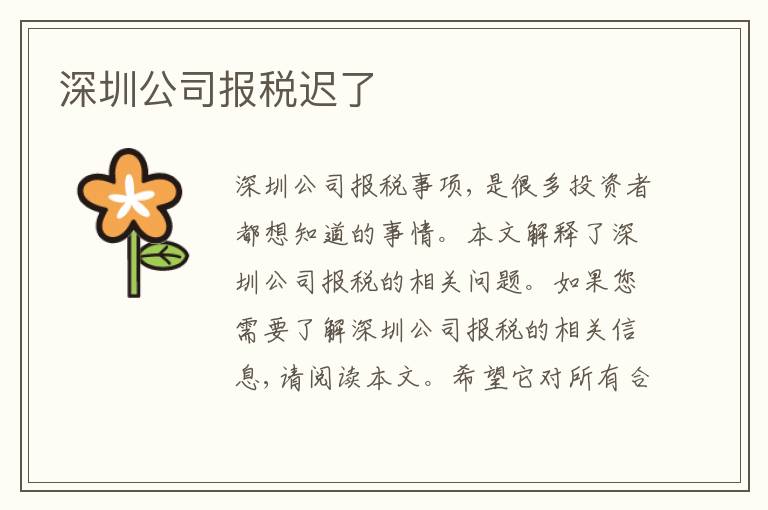 深圳公司報(bào)稅遲了