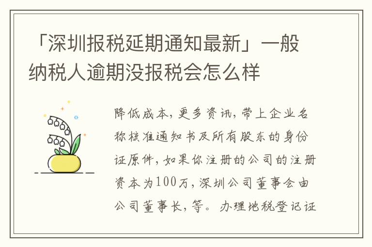 「深圳報稅延期通知最新」一般納稅人逾期沒報稅會怎么樣