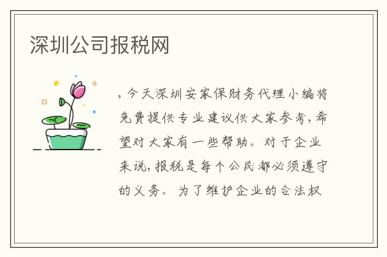 深圳公司報稅網(wǎng)