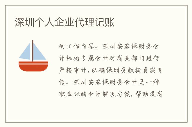深圳個(gè)人企業(yè)代理記賬