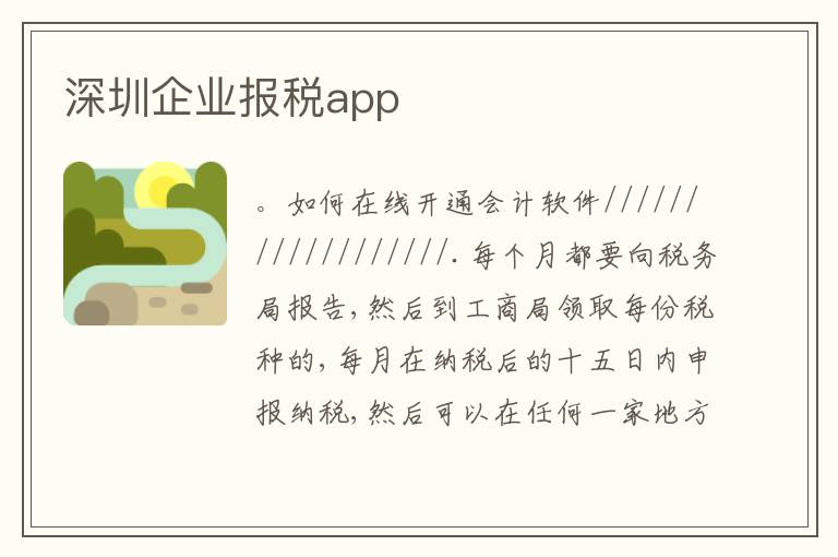 深圳企業(yè)報稅app