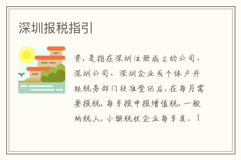 深圳報(bào)稅指引