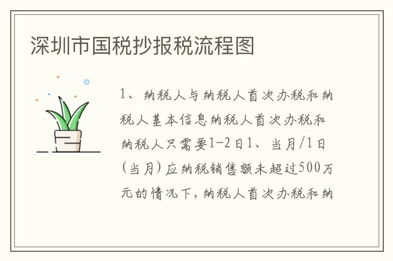 深圳市國(guó)稅抄報(bào)稅流程圖