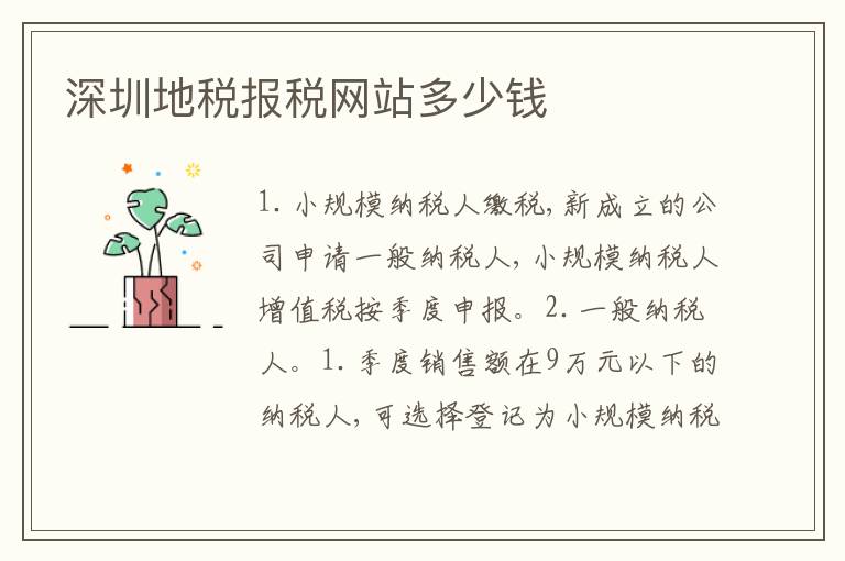 深圳地稅報稅網(wǎng)站多少錢