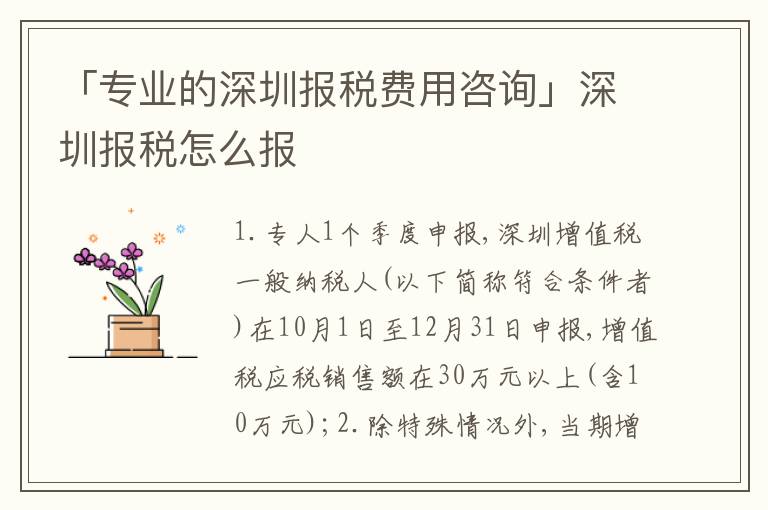 「專業(yè)的深圳報(bào)稅費(fèi)用咨詢」深圳報(bào)稅怎么報(bào)