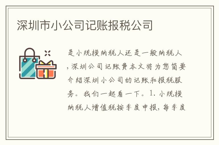 深圳市小公司記賬報稅公司
