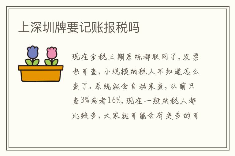 上深圳牌要記賬報(bào)稅嗎
