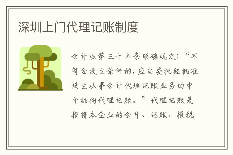深圳上門(mén)代理記賬制度