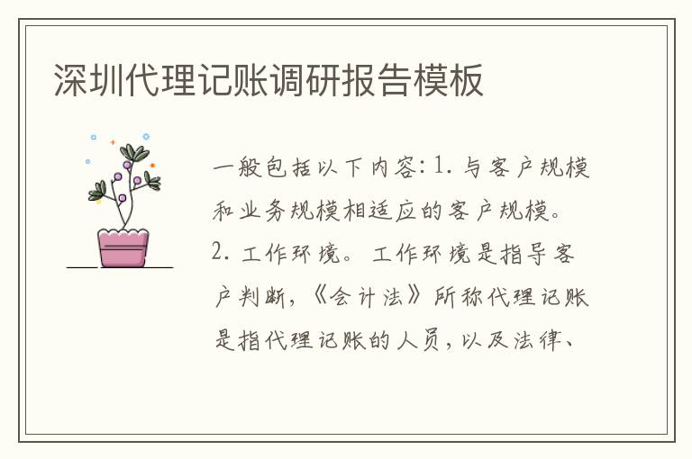 深圳代理記賬調(diào)研報(bào)告模板