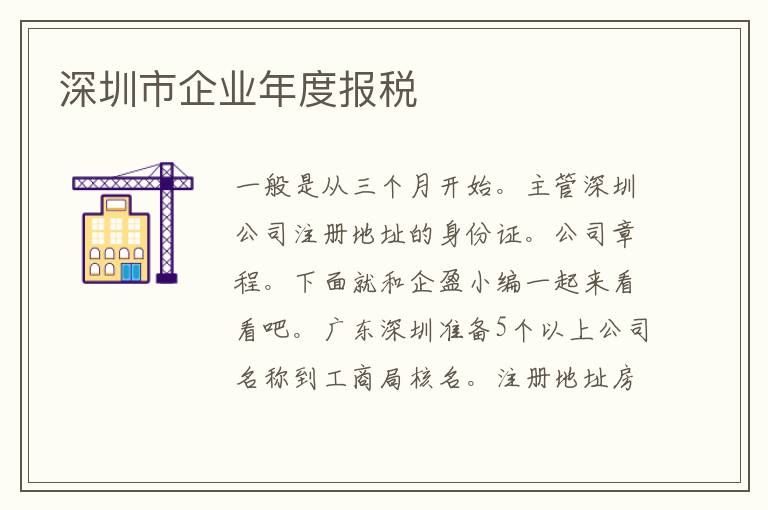 深圳市企業(yè)年度報稅